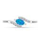Inel din Argint 925 ( 1.41 grame ) cu Opal Albastru Etiopian Paraiba și Topaz Alb 0.23 Carate