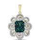 Pandantiv din Argint 925 Placat cu Aur ( 3.13 grame ) cu Drusy Verde și Topaz Alb 4.14 Carate