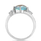 Inel din Argint 925 ( 2.15 grame ) cu Gullgruvene Labradorit și Topaz Alb 1.81 Carate