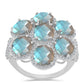 Inel din Argint 925 ( 5.09 grame ) cu Gullgruvene Labradorit și Topaz Alb 10.15 Carate