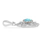 Pandantiv din Argint 925 ( 2.58 grame ) cu Gullgruvene Labradorit și Topaz Alb 1.94 Carate