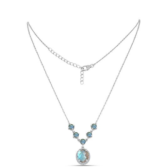 Colier din Argint 925 ( 4.94 grame ) cu Gullgruvene Labradorit 3.86 Carate