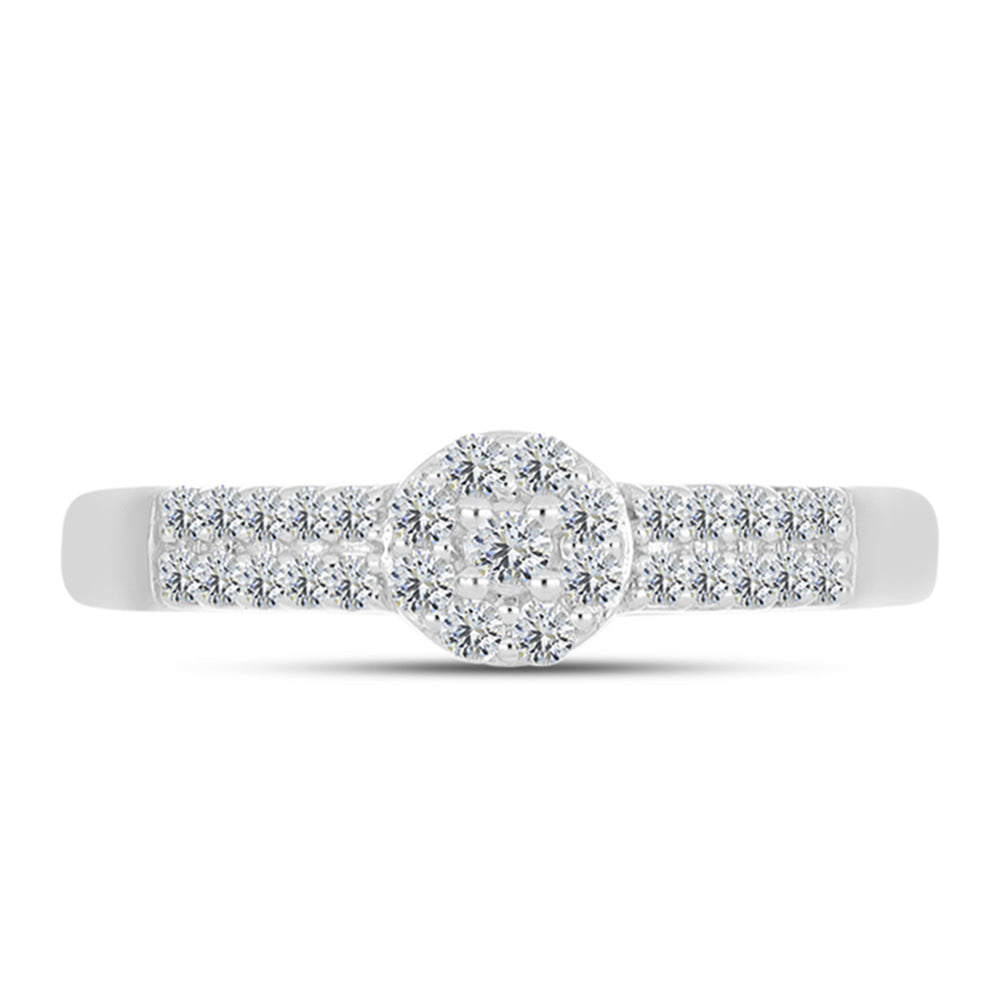 Inel din Argint 925 ( 2.2 grame ) cu Diamant Alb 0.29 Carate 1 