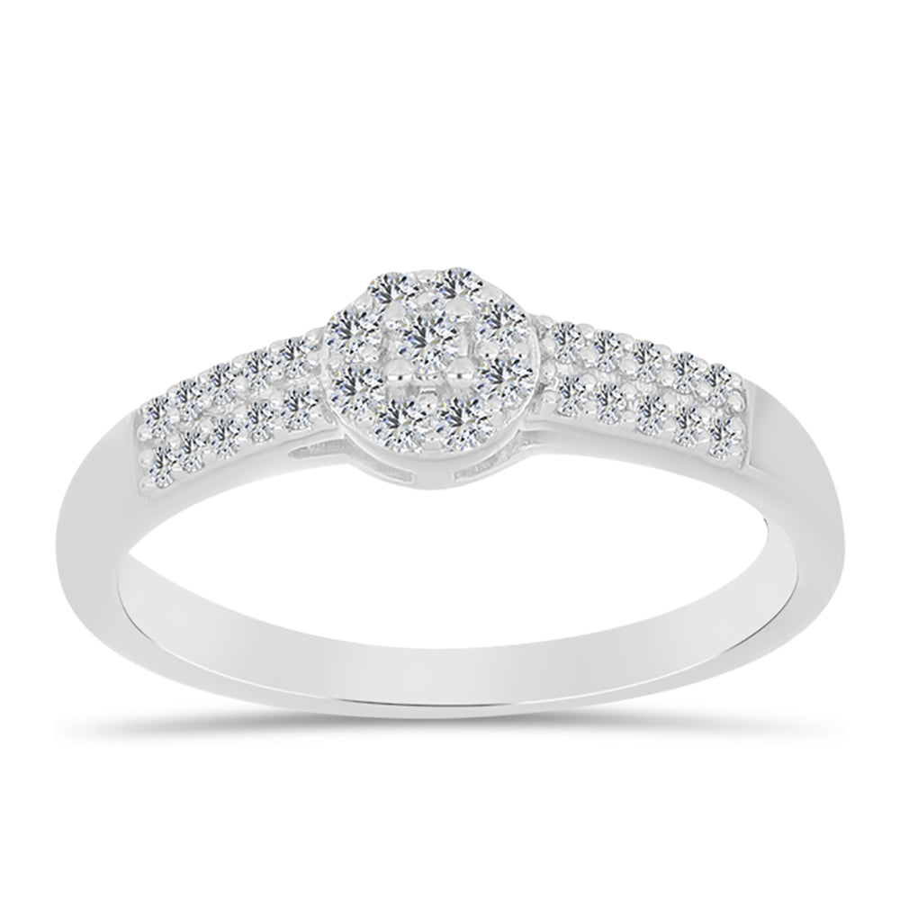 Inel din Argint 925 ( 2.2 grame ) cu Diamant Alb 0.29 Carate