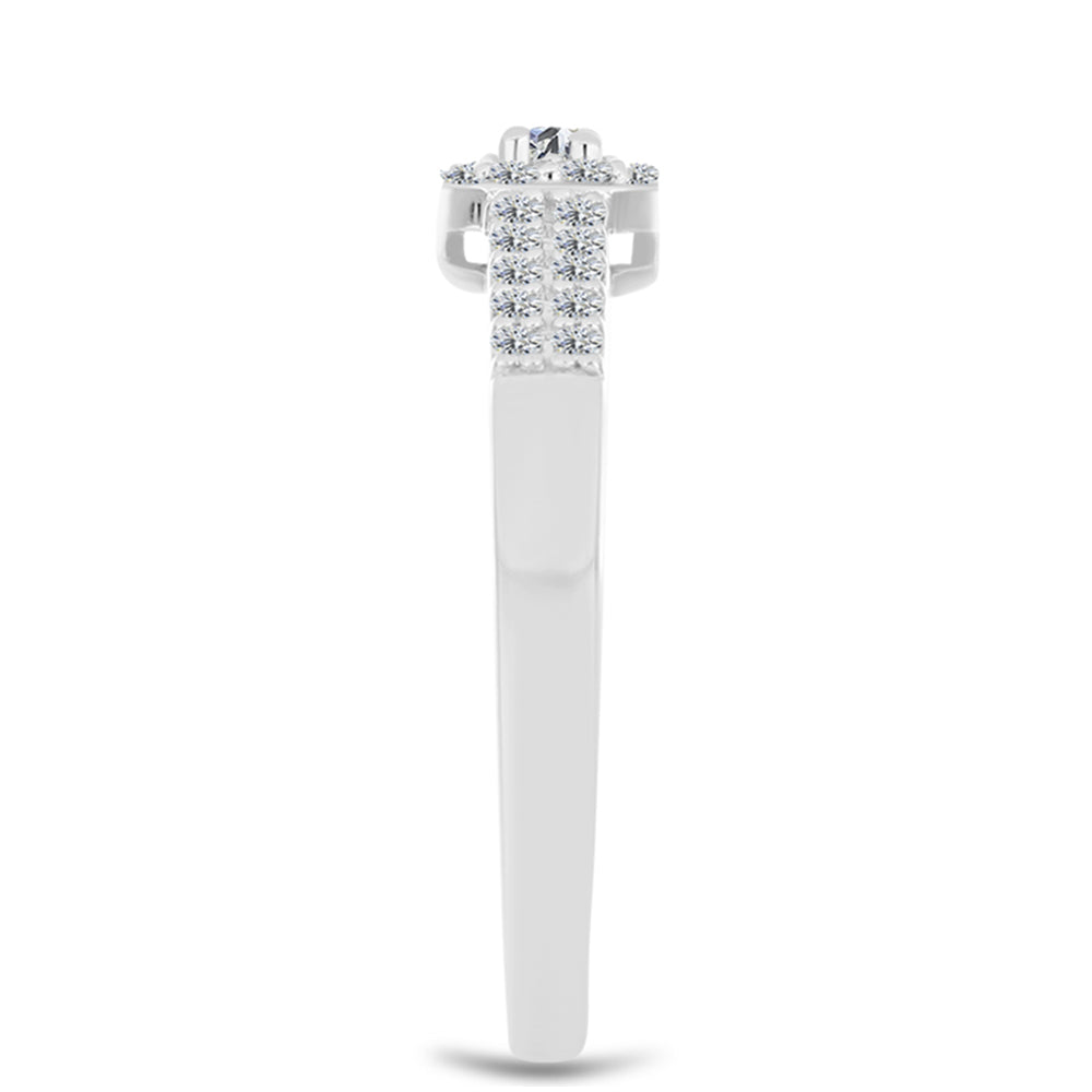 Inel din Argint 925 ( 2.2 grame ) cu Diamant Alb 0.29 Carate 4 
