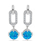 Cercei din Argint 925 ( 3.44 grame ) cu Opal Albastru Etiopian Paraiba și Topaz Alb 1.31 Carate
