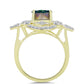 Inel din Argint 925 Placat cu Aur ( 4.6 grame ) cu Drusy Verde și Topaz Alb 3.33 Carate