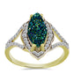 Inel din Argint 925 Placat cu Aur ( 3.52 grame ) cu Drusy Verde și Topaz Alb 3.05 Carate