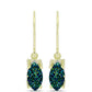 Cercei din Argint 925 Placat cu Aur ( 1.74 grame ) cu Drusy Verde 2.46 Carate