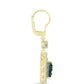 Cercei din Argint 925 Placat cu Aur ( 3.67 grame ) cu Drusy Verde și Topaz Alb 4.97 Carate
