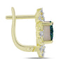 Cercei din Argint 925 Placat cu Aur ( 4.95 grame ) cu Drusy Verde și Topaz Alb 3.37 Carate