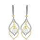 Cercei din Argint 925 Placat cu Aur ( 4.96 grame ) cu Perlă de Apă Dulce Albă și Topaz Alb 3.63 Carate