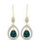 Cercei din Argint 925 Placat cu Aur ( 2.2 grame ) cu Drusy Verde și Topaz Alb 3.94 Carate