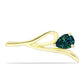 Broşă din Argint 925 Placat cu Aur ( 2.95 grame ) cu Drusy Verde 1.85 Carate