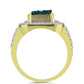 Inel din Argint 925 Placat cu Aur ( 3.69 grame ) cu Drusy Verde și Topaz Alb 4.88 Carate