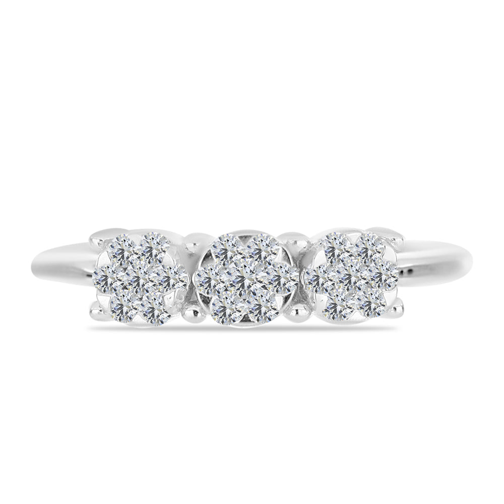 Inel din Argint 925 ( 2 grame ) cu Diamant Alb 0.31 Carate 1 