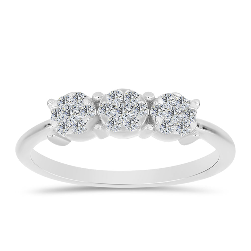 Inel din Argint 925 ( 2 grame ) cu Diamant Alb 0.31 Carate 3 