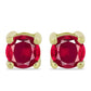 Cercei din Argint 925 Placat cu Aur ( 1.03 grame ) cu Rubin Malagasy 0.7 Carate