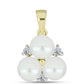 Pandantiv din Argint 925 Placat cu Aur ( 1.18 grame ) cu Perlă de Apă Dulce Albă și Topaz Alb 3.56 Carate