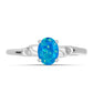 Inel din Argint 925 ( 1.93 grame ) cu Opal Albastru Etiopian Paraiba 0.47 Carate