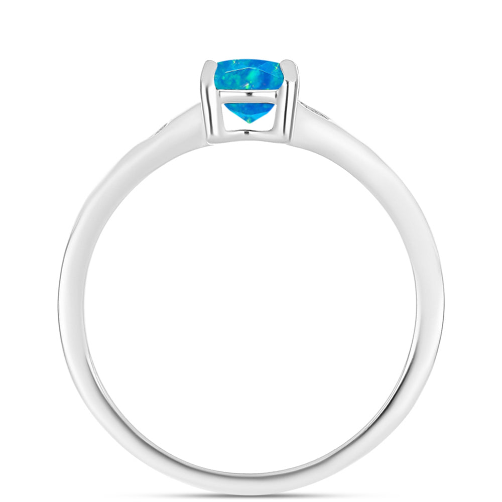 Inel din Argint 925 ( 1.93 grame ) cu Opal Albastru Etiopian Paraiba 0.47 Carate