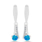 Cercei din Argint 925 ( 2.85 grame ) cu Opal Albastru Etiopian Paraiba și Topaz Alb 0.35 Carate