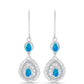 Cercei din Argint 925 ( 4.02 grame ) cu Opal Albastru Etiopian Paraiba și Topaz Alb 0.84 Carate