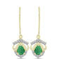 Cercei din Argint 925 Placat cu Aur ( 2.29 grame ) cu Smarald Brazilian și Topaz Alb 0.97 Carate