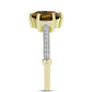 Inel din Argint 925 Placat cu Aur ( 2.5 grame ) cu Cuarț Coniac și Topaz Alb 2.11 Carate