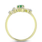 Inel din Argint 925 Placat cu Aur ( 3.36 grame ) cu Smarald Brazilian și Topaz Alb 0.38 Carate