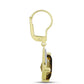 Cercei din Argint 925 Placat cu Aur ( 2.58 grame ) cu Cuarț Coniac și Topaz Alb 7.01 Carate