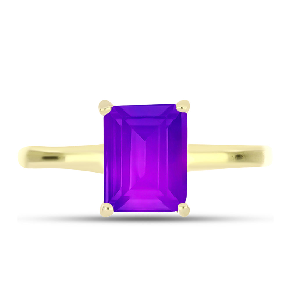 Inel din Argint 925 Placat cu Aur ( 1.75 grame ) cu Agat Violet 2.18 Carate 1 
