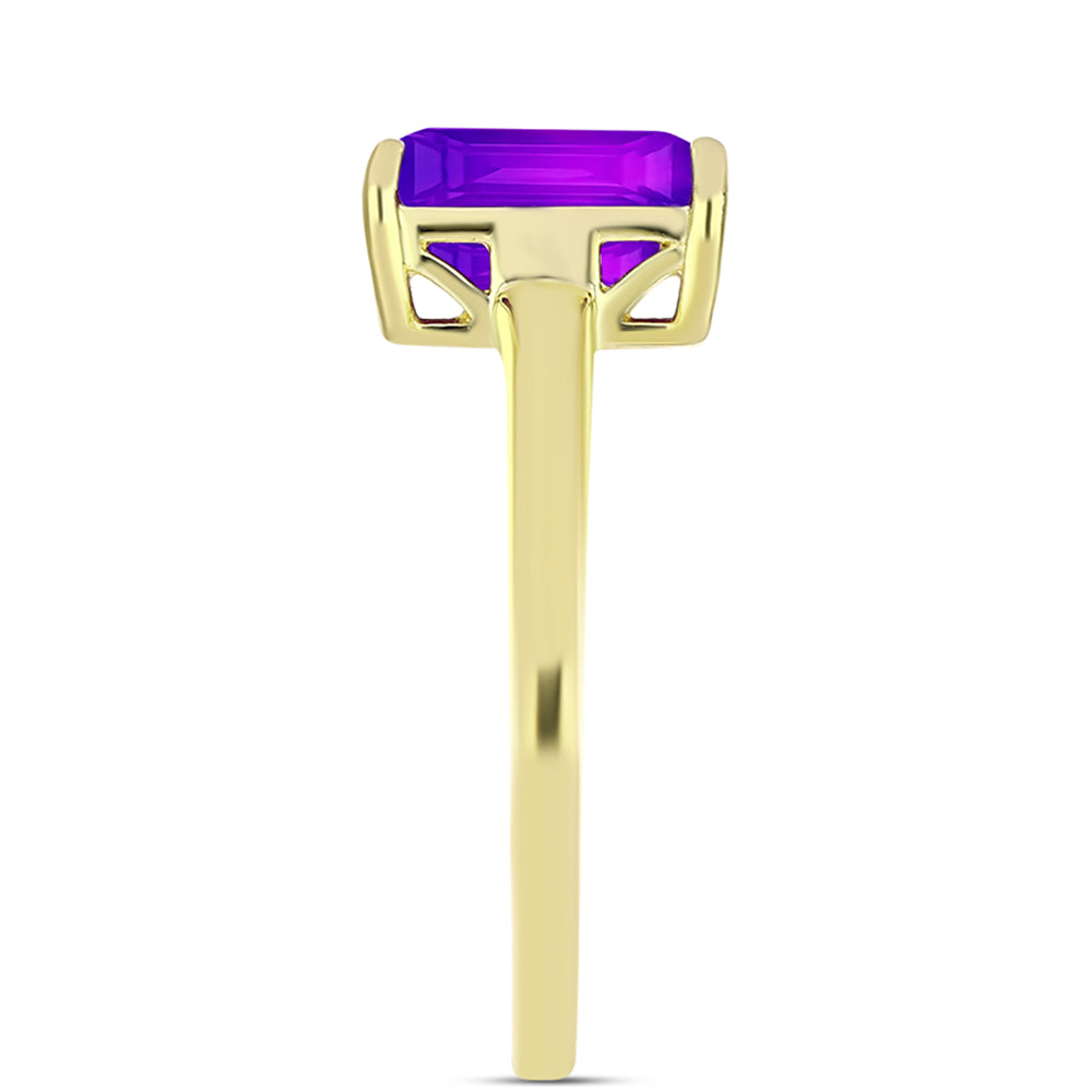 Inel din Argint 925 Placat cu Aur ( 1.75 grame ) cu Agat Violet 2.18 Carate 4 
