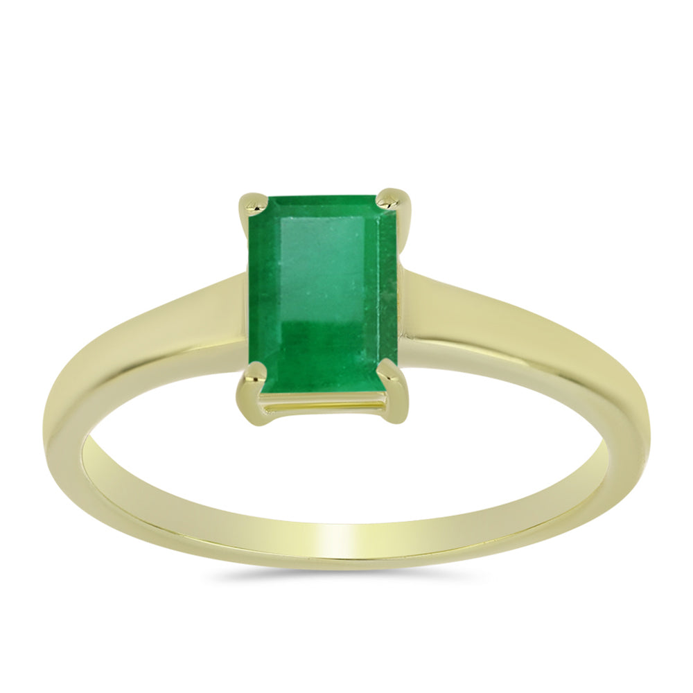 Inel din Argint 925 Placat cu Aur ( 1.54 grame ) cu Smarald Brazilian 1.07 Carate