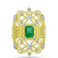 Inel din Argint 925 Placat cu Aur ( 6.84 grame ) cu Smarald Brazilian și Topaz Alb 1 Carate