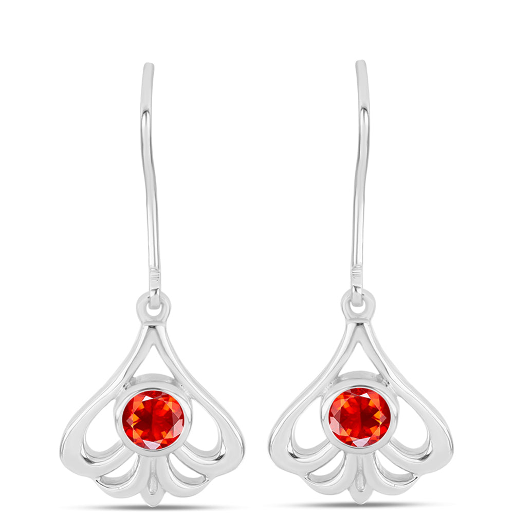 Cercei din Argint 925 ( 3.14 grame ) cu Opal Etiopian Lega Dembi Roșu 0.28 Carate