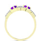 Inel din Argint 925 Placat cu Aur ( 4.36 grame ) cu Agat Violet și Topaz Alb 1.59 Carate