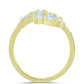 Inel din Argint 925 Placat cu Aur ( 3.74 grame ) cu Piatra Lunii Curcubeu și Topaz Alb 1.36 Carate
