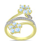 Inel din Argint 925 Placat cu Aur ( 3.74 grame ) cu Piatra Lunii Curcubeu și Topaz Alb 1.36 Carate