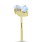 Inel din Argint 925 Placat cu Aur ( 2.41 grame ) cu Piatra Lunii Curcubeu și Topaz Alb 1.34 Carate