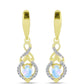 Cercei din Argint 925 Placat cu Aur ( 3.55 grame ) cu Piatra Lunii Curcubeu și Topaz Alb 1.26 Carate