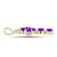 Cruce Pandantiv din Argint 925 Placat cu Aur ( 2.21 grame ) cu Agat Violet și Topaz Alb 2.06 Carate