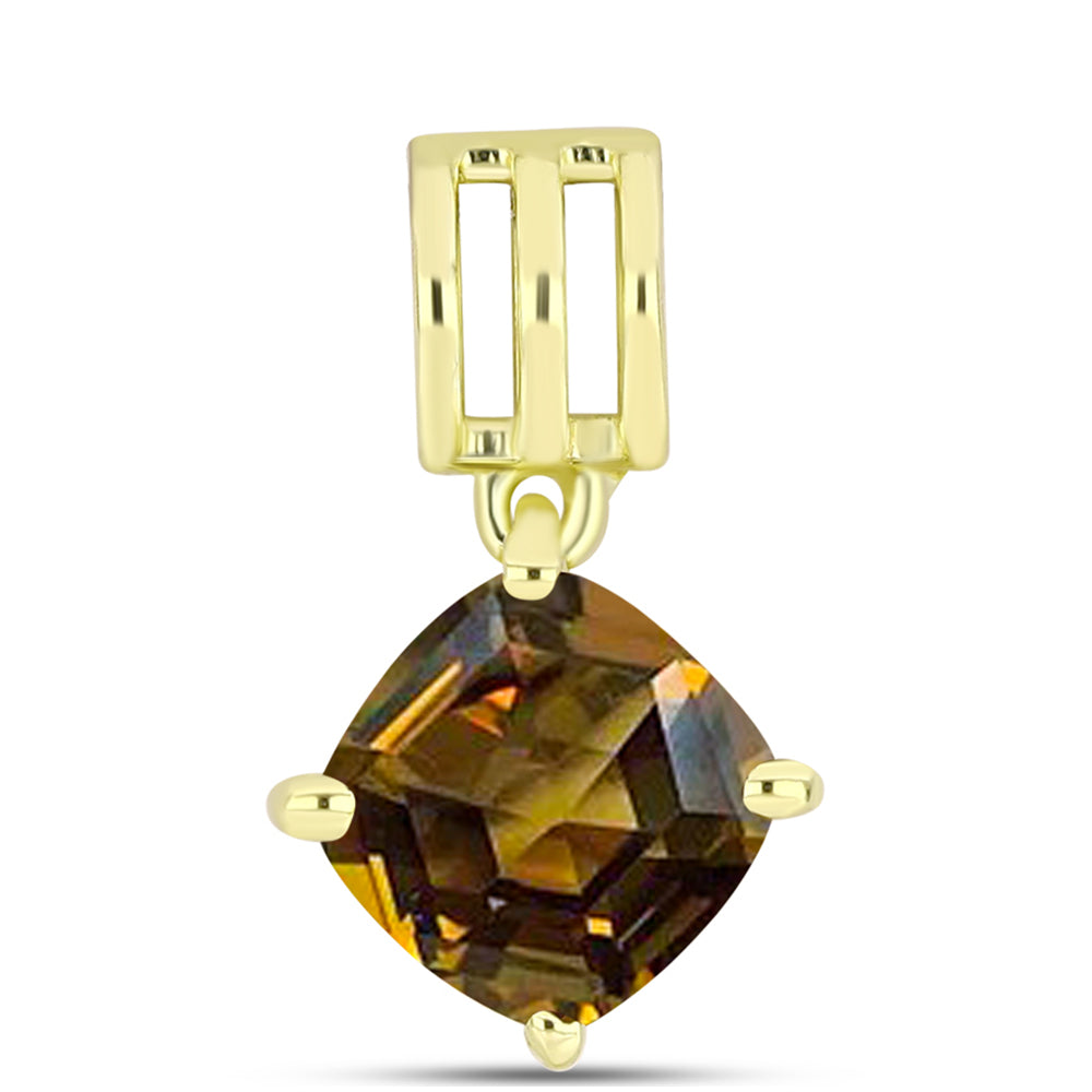 Pandantiv din Argint 925 Placat cu Aur ( 1.08 grame ) cu Cuarț Coniac 1.94 Carate 1 
