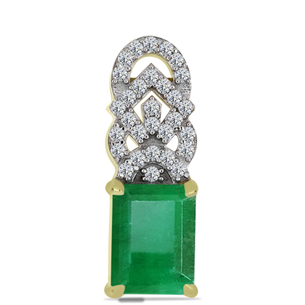 Cercei din Argint 925 Placat cu Aur ( 3.93 grame ) cu Smarald Brazilian și Topaz Alb 3.23 Carate