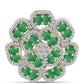 Inel din Argint 925 Placat cu Aur ( 7.85 grame ) cu Smarald Brazilian și Topaz Alb 6.16 Carate