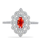 Inel din Argint 925 ( 2.62 grame ) cu Opal Etiopian Lega Dembi Roșu și Topaz Alb 0.79 Carate