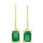 Cercei din Argint 925 Placat cu Aur ( 2 grame ) cu Smarald Brazilian 2.33 Carate