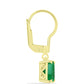 Cercei din Argint 925 Placat cu Aur ( 2 grame ) cu Smarald Brazilian 2.33 Carate