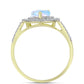 Inel din Argint 925 Placat cu Aur ( 2.84 grame ) cu Piatra Lunii Curcubeu și Topaz Alb 2.25 Carate
