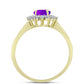 Inel din Argint 925 Placat cu Aur ( 2.56 grame ) cu Agat Violet și Topaz Alb 1.52 Carate